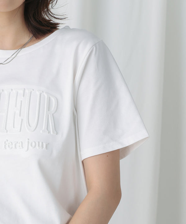 ラメエンボスロゴTシャツ