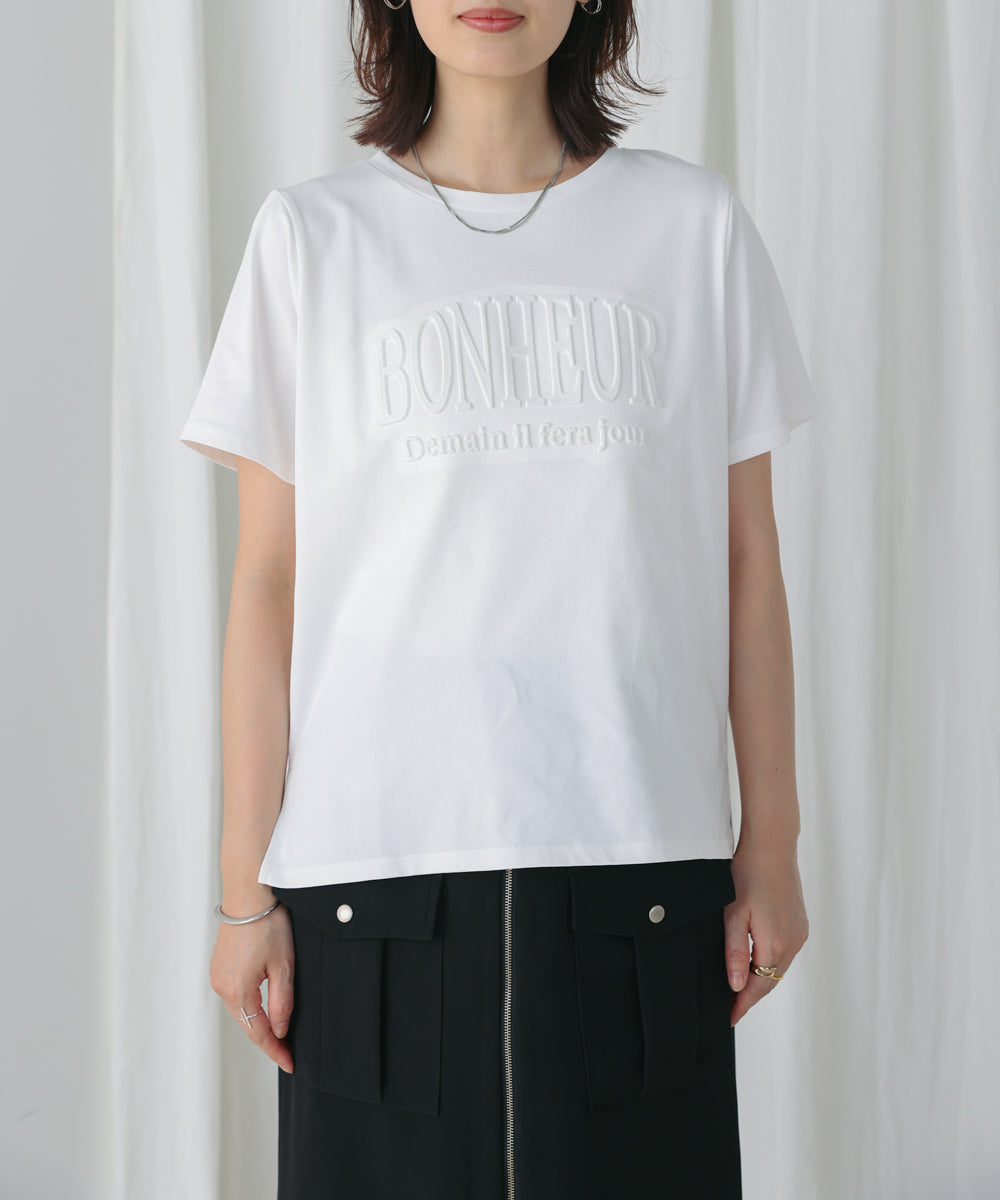 ラメエンボスロゴTシャツ