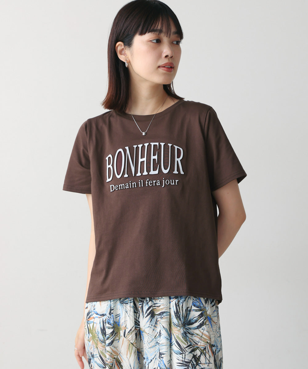 ラメエンボスロゴTシャツ