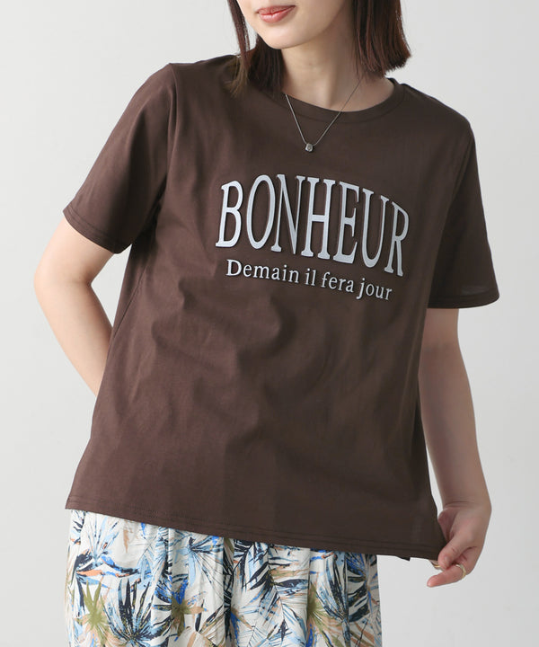 ラメエンボスロゴTシャツ