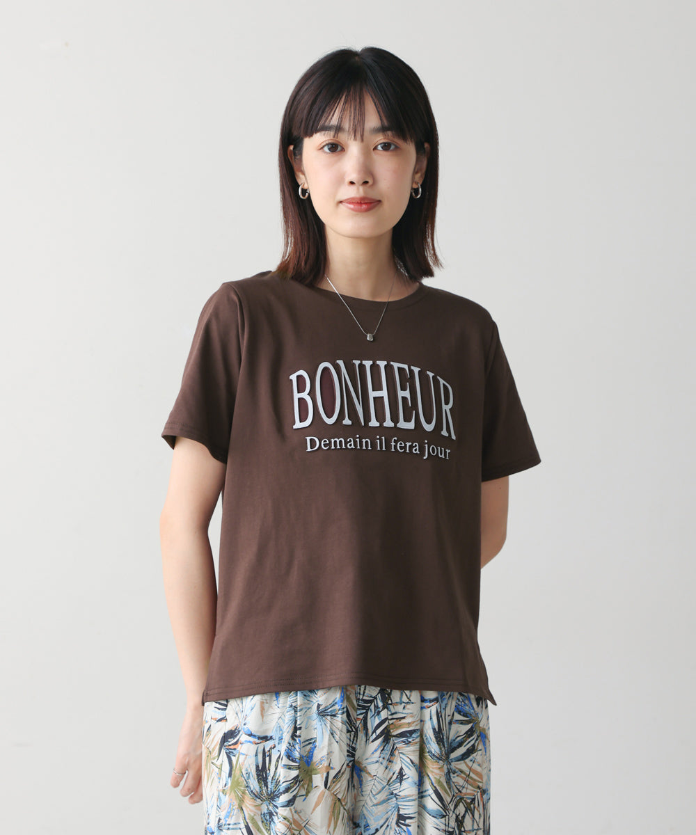 ラメエンボスロゴTシャツ