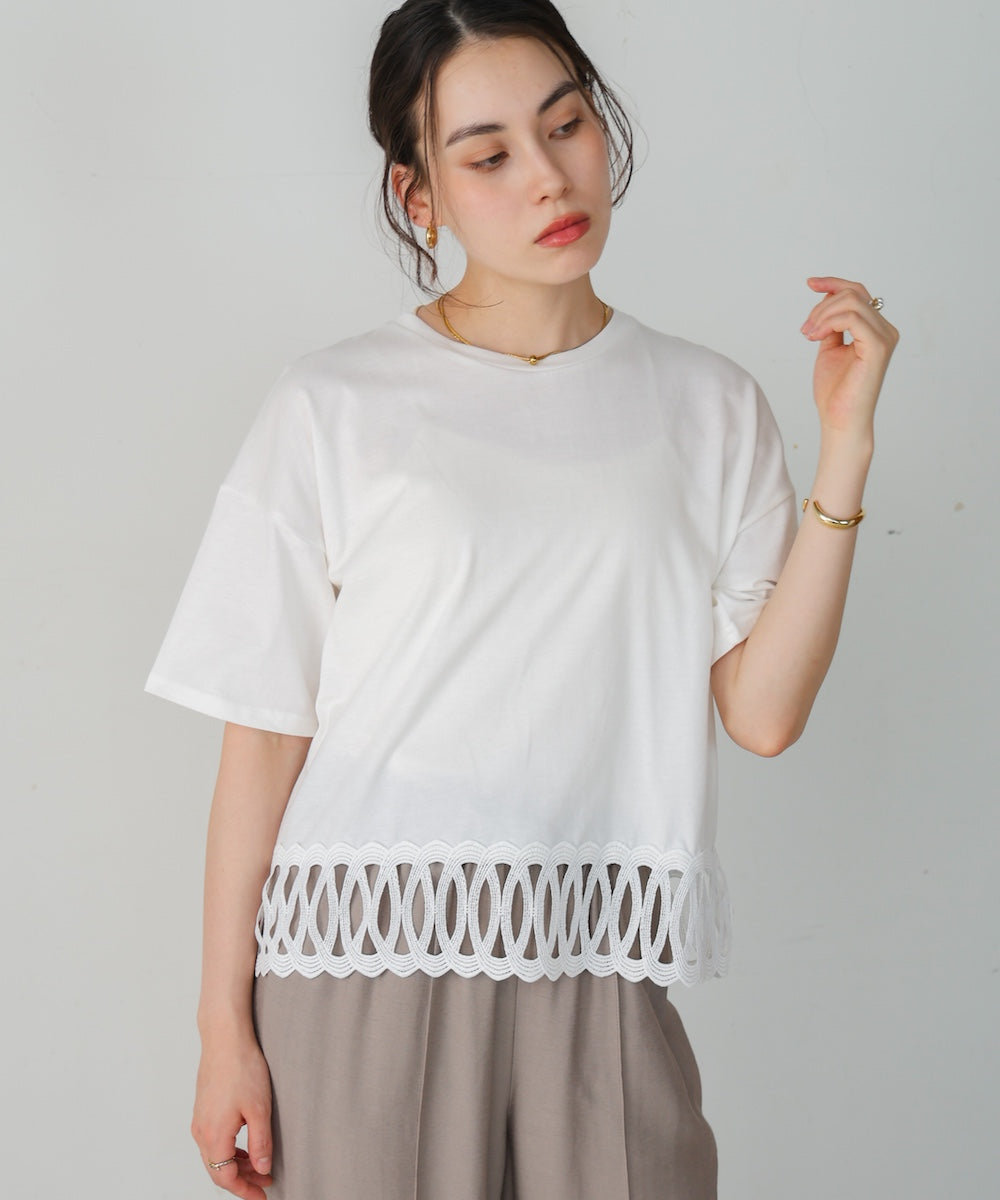 【WEB限定】裾レースミディアムTシャツ