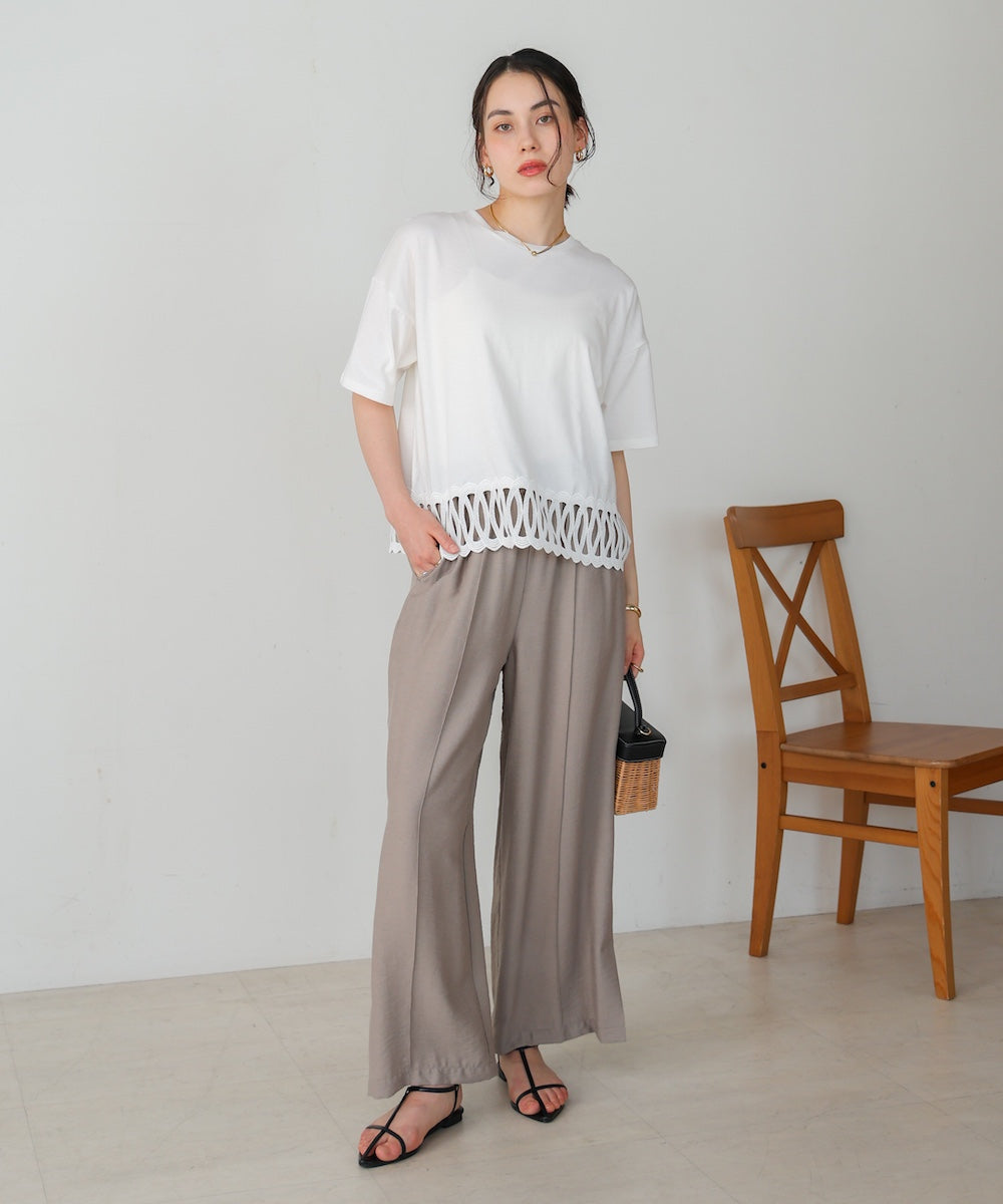 【WEB限定】裾レースミディアムTシャツ