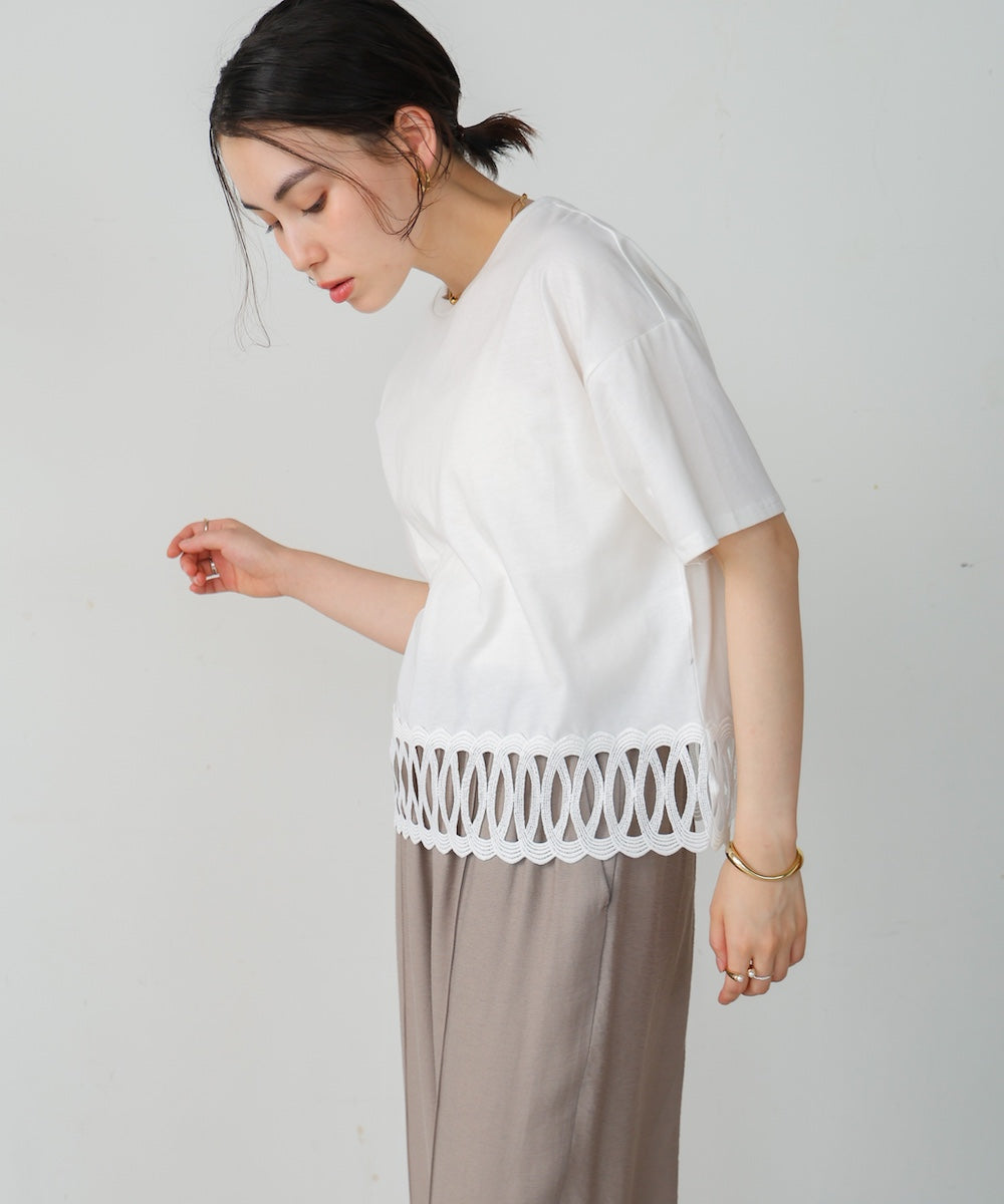 【WEB限定】裾レースミディアムTシャツ