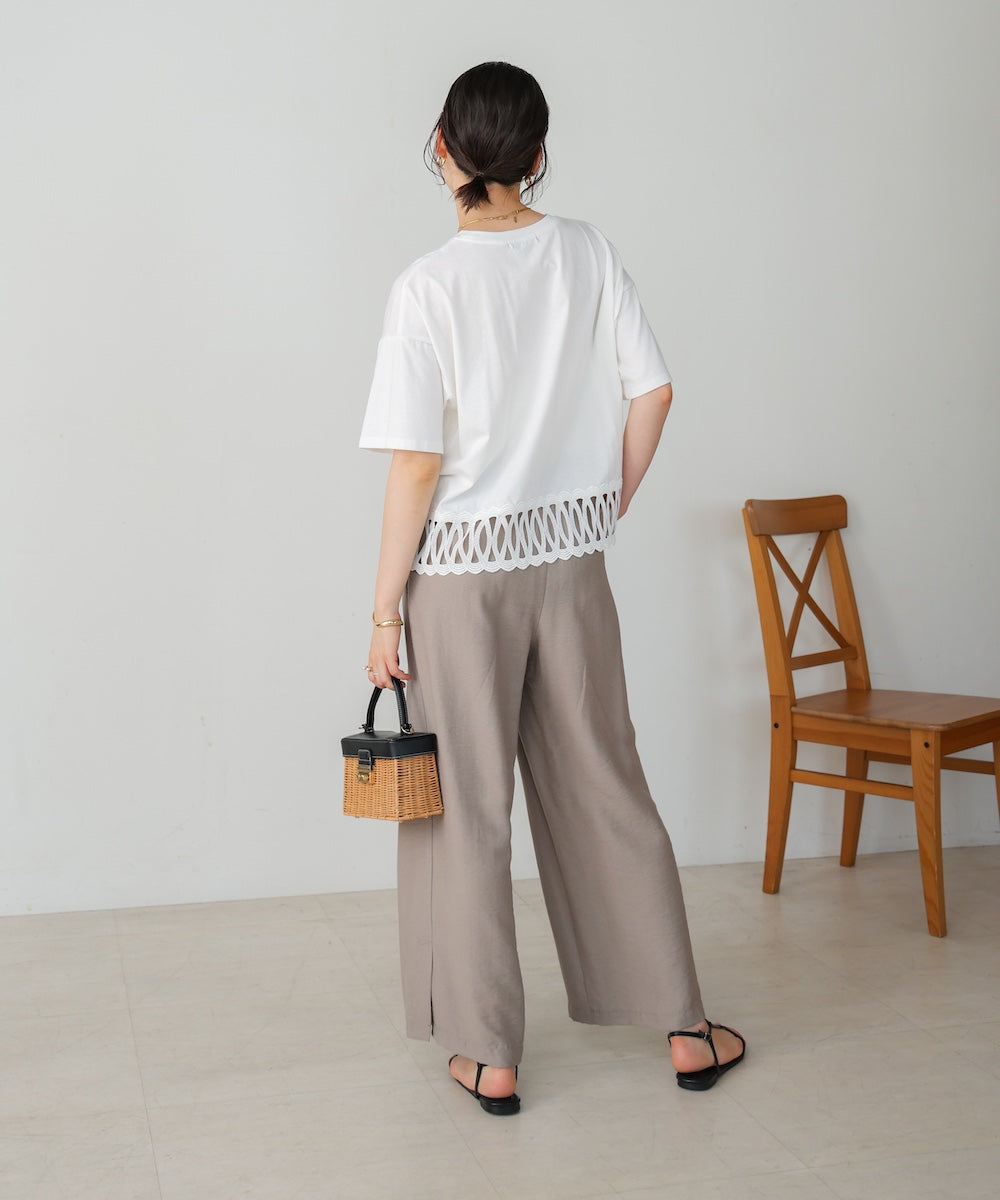 【WEB限定】裾レースミディアムTシャツ