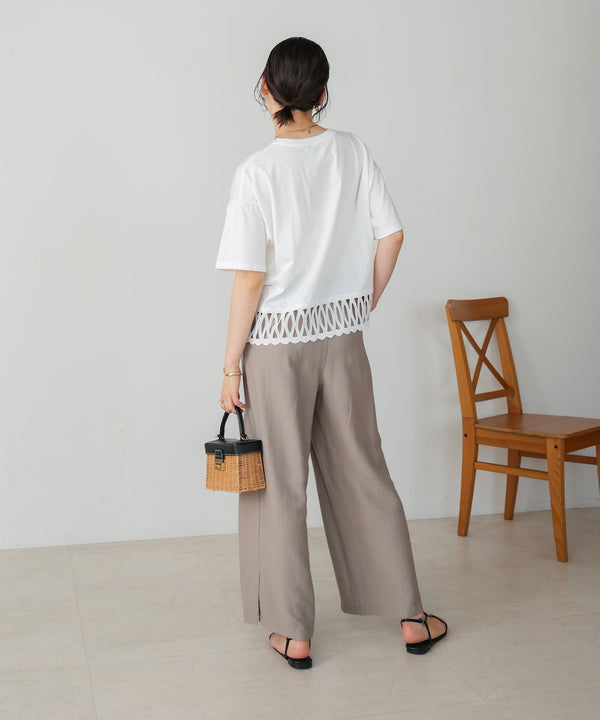 【WEB限定】裾レースミディアムTシャツ