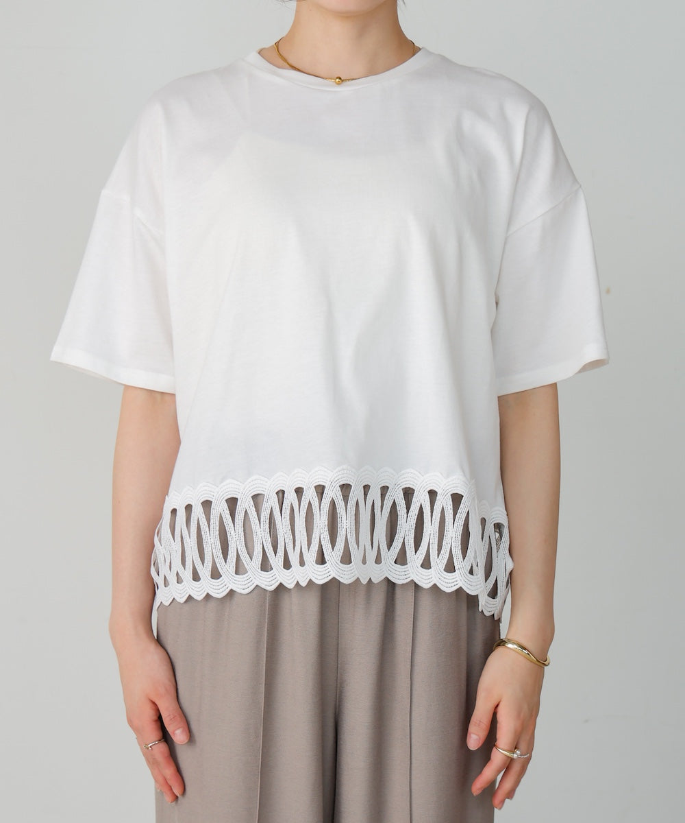 【WEB限定】裾レースミディアムTシャツ