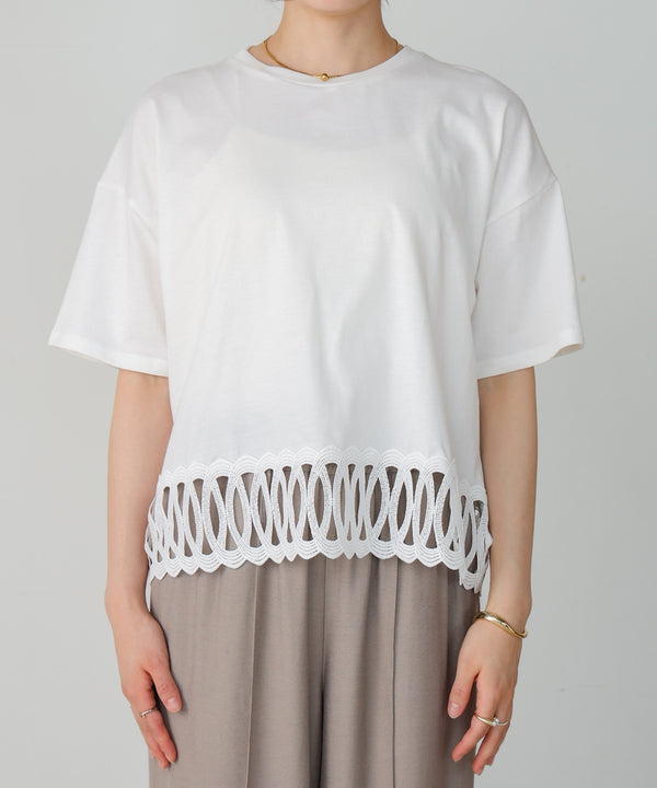 【WEB限定】裾レースミディアムTシャツ