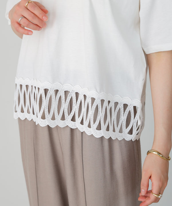 【WEB限定】裾レースミディアムTシャツ