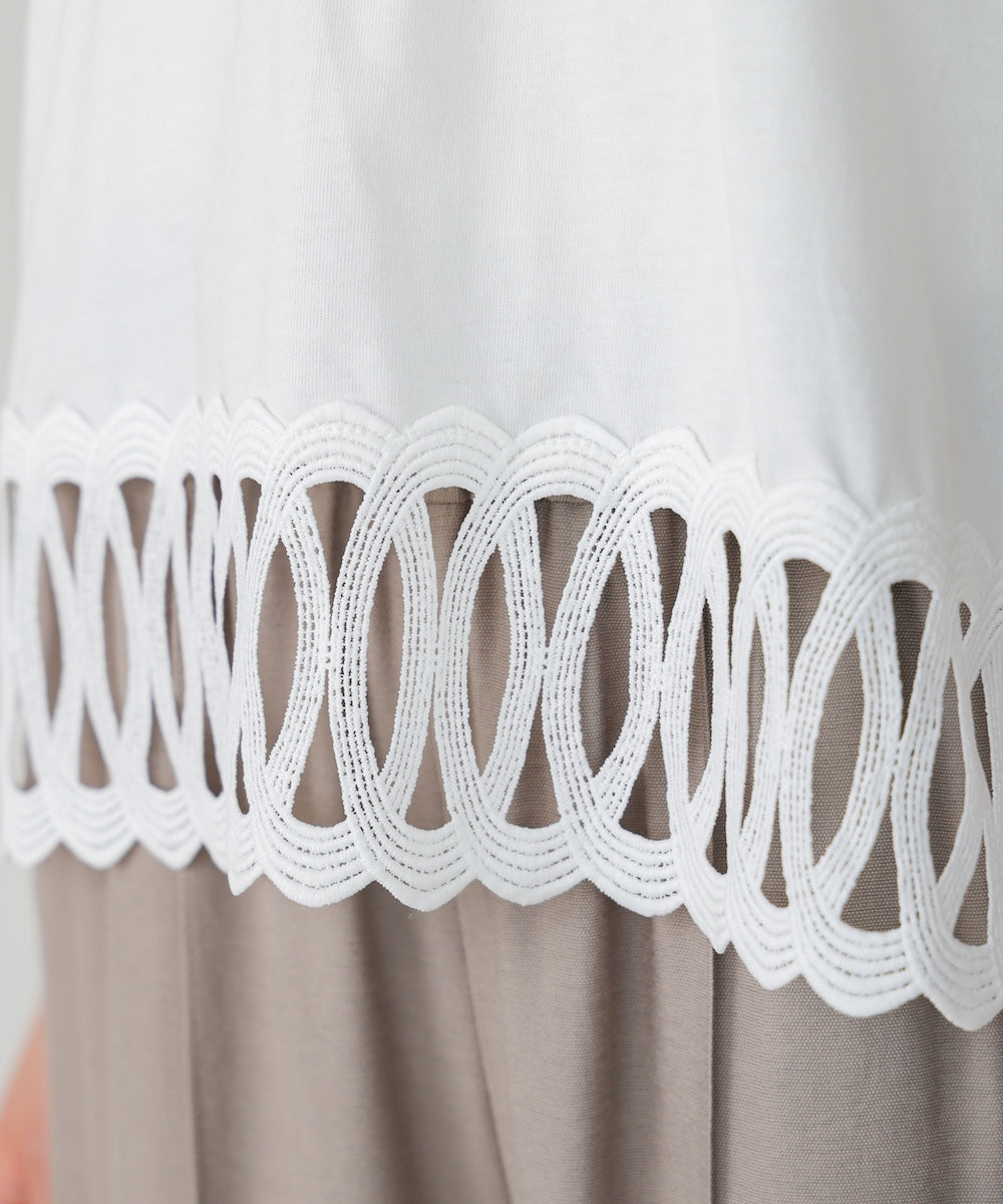【WEB限定】裾レースミディアムTシャツ