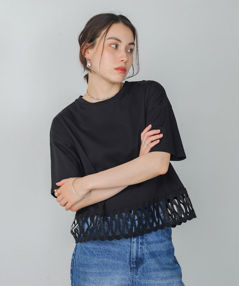 【WEB限定】裾レースミディアムTシャツ