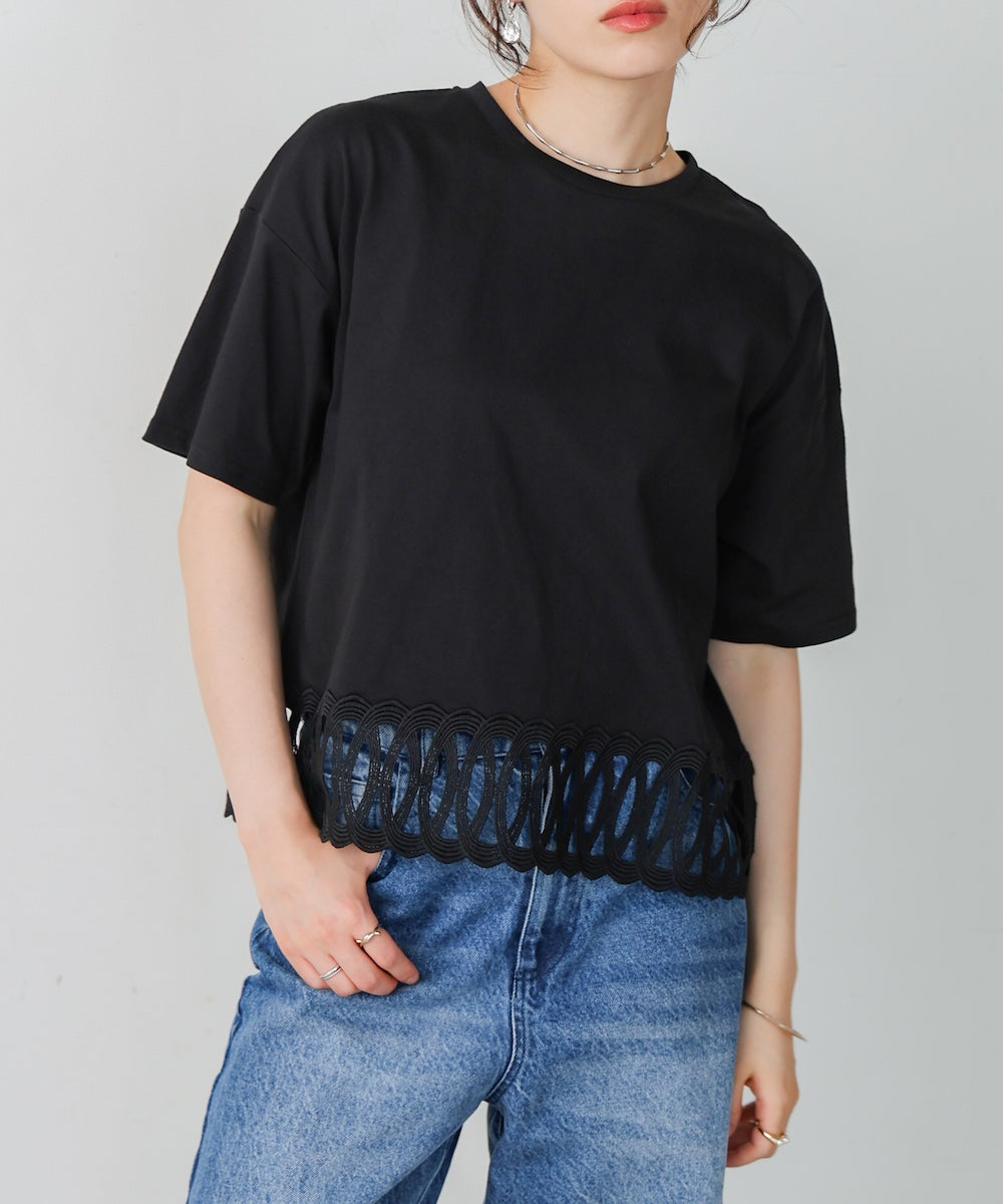 【WEB限定】裾レースミディアムTシャツ