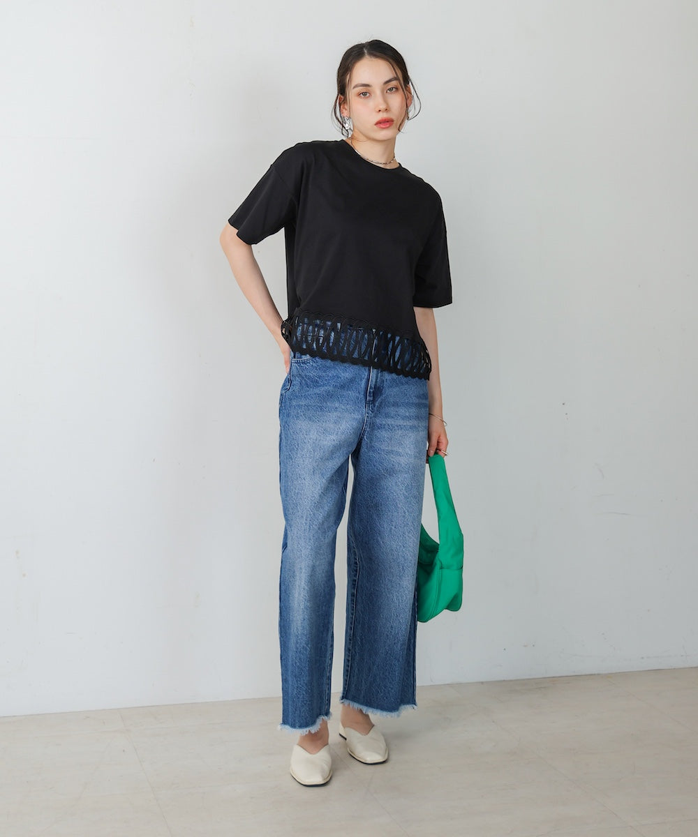 【WEB限定】裾レースミディアムTシャツ