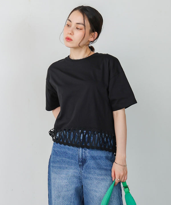 【WEB限定】裾レースミディアムTシャツ