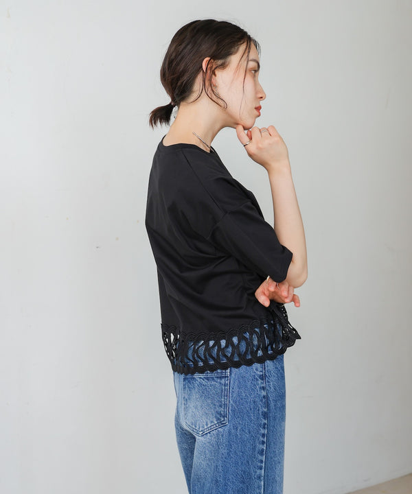 【WEB限定】裾レースミディアムTシャツ