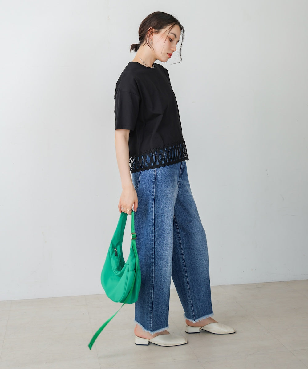 【WEB限定】裾レースミディアムTシャツ