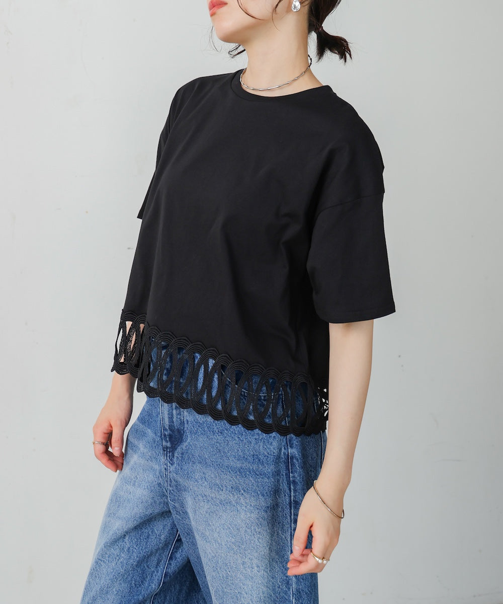 【WEB限定】裾レースミディアムTシャツ