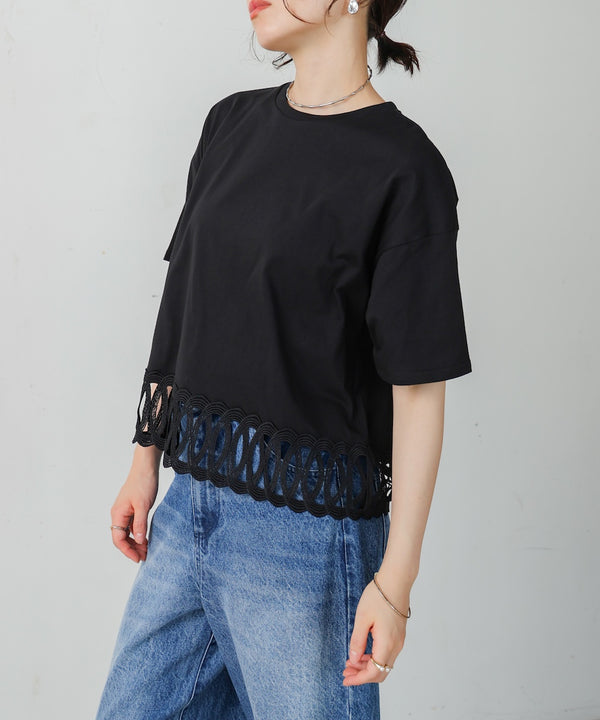 【WEB限定】裾レースミディアムTシャツ
