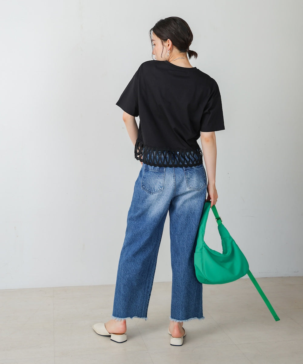 【WEB限定】裾レースミディアムTシャツ