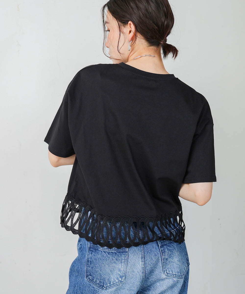 【WEB限定】裾レースミディアムTシャツ
