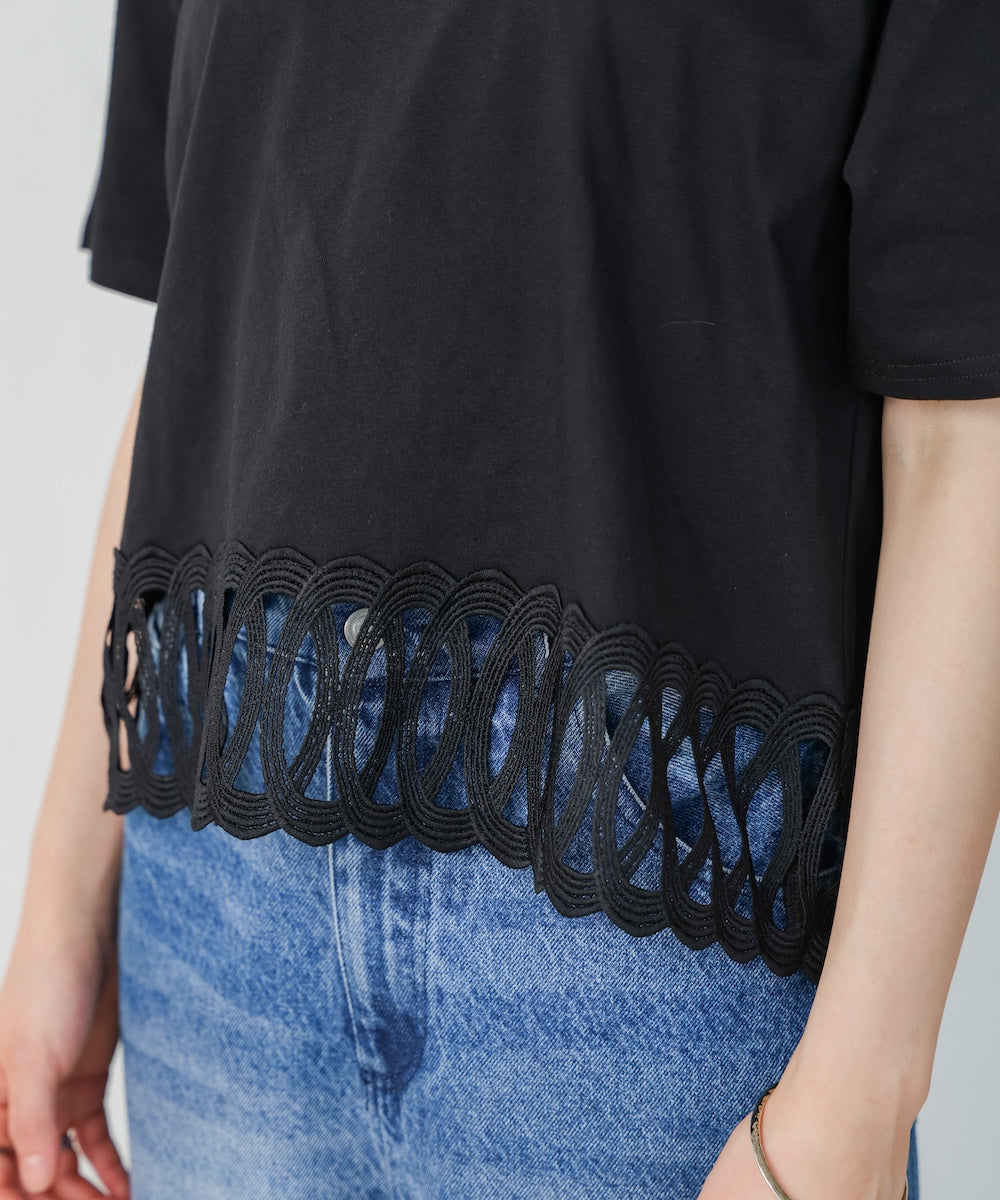 【WEB限定】裾レースミディアムTシャツ