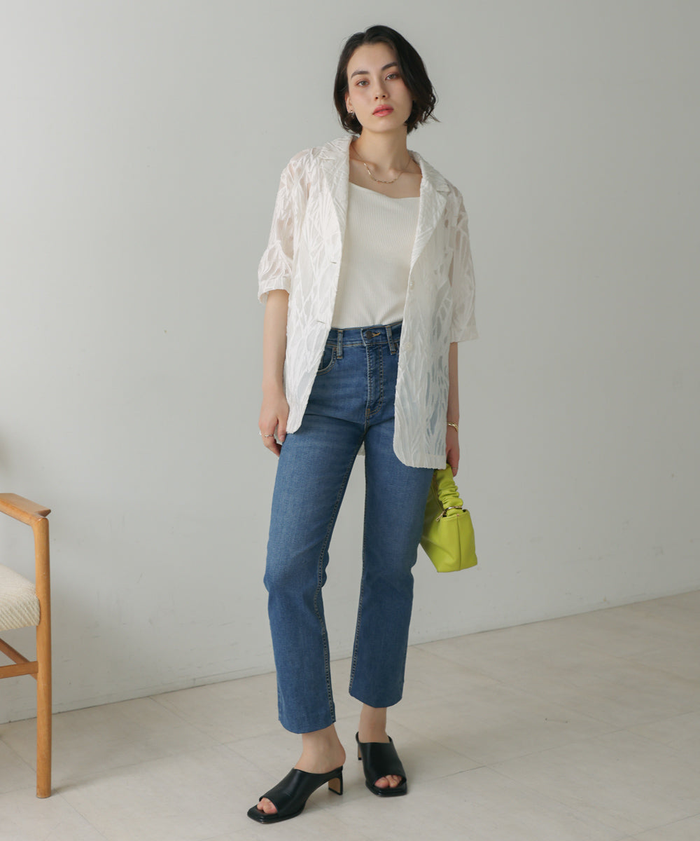 【WEB限定】シアーレース五分袖ジャケット