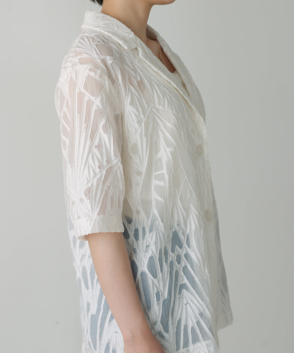 【WEB限定】シアーレース五分袖ジャケット