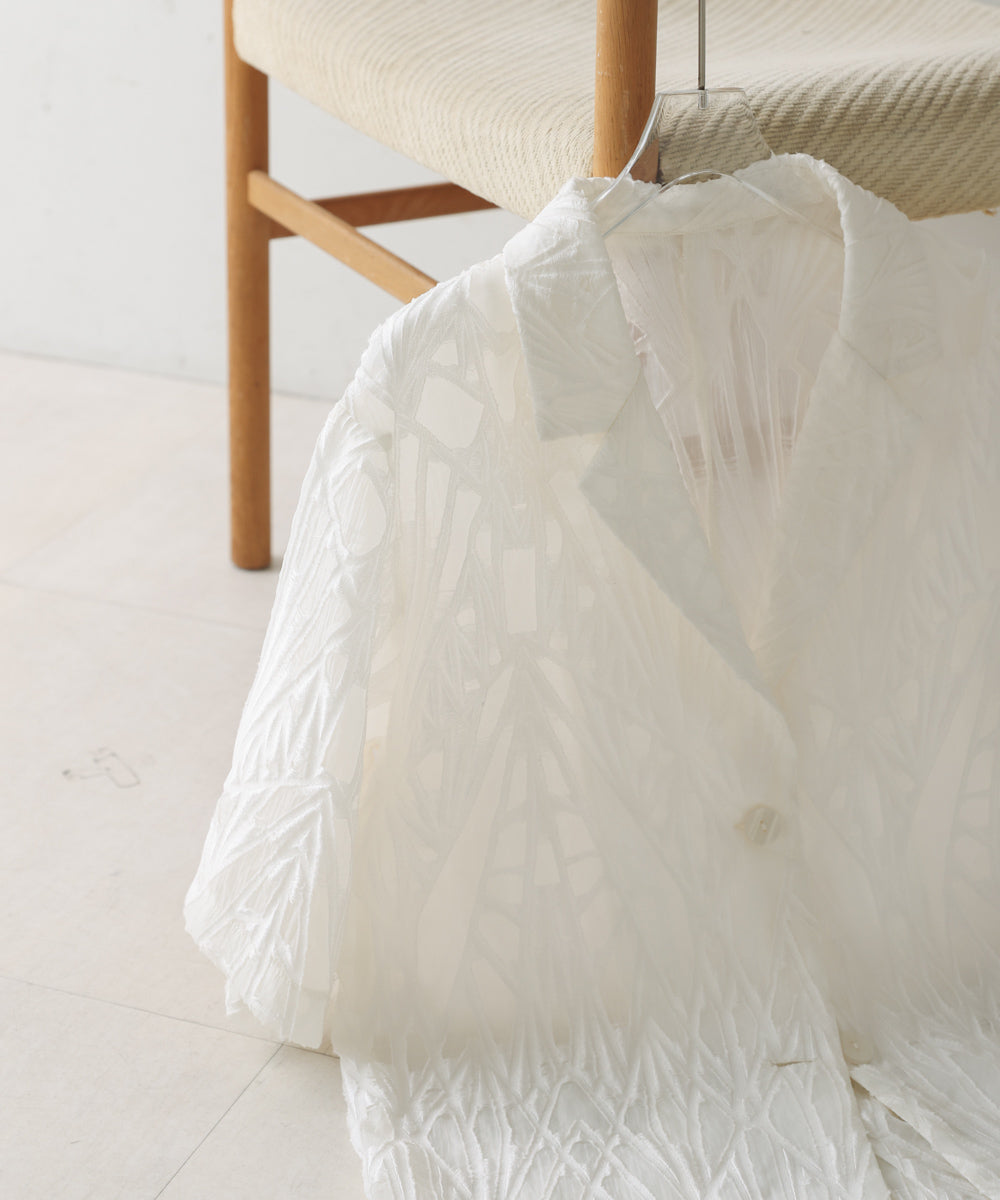 【WEB限定】シアーレース五分袖ジャケット