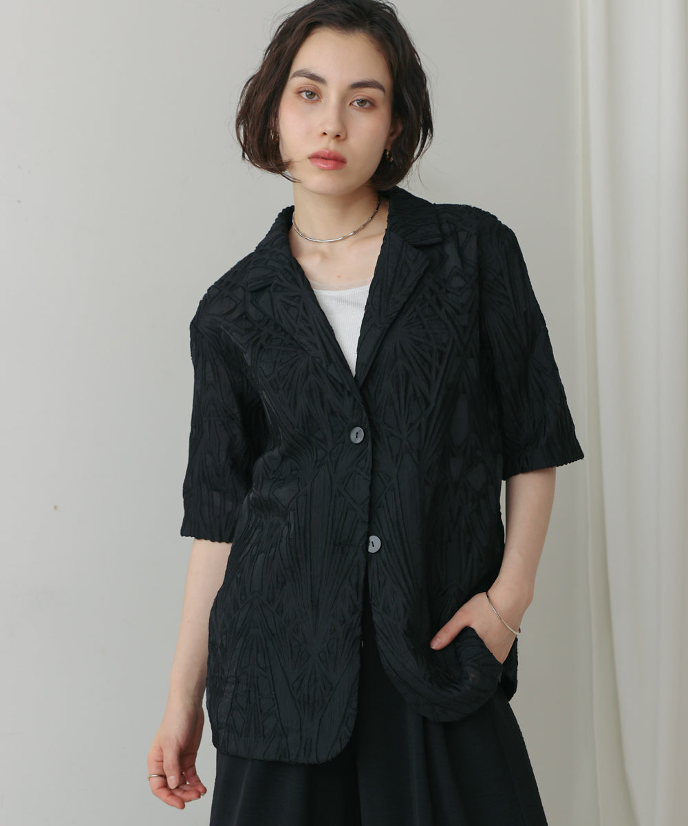 【WEB限定】シアーレース五分袖ジャケット