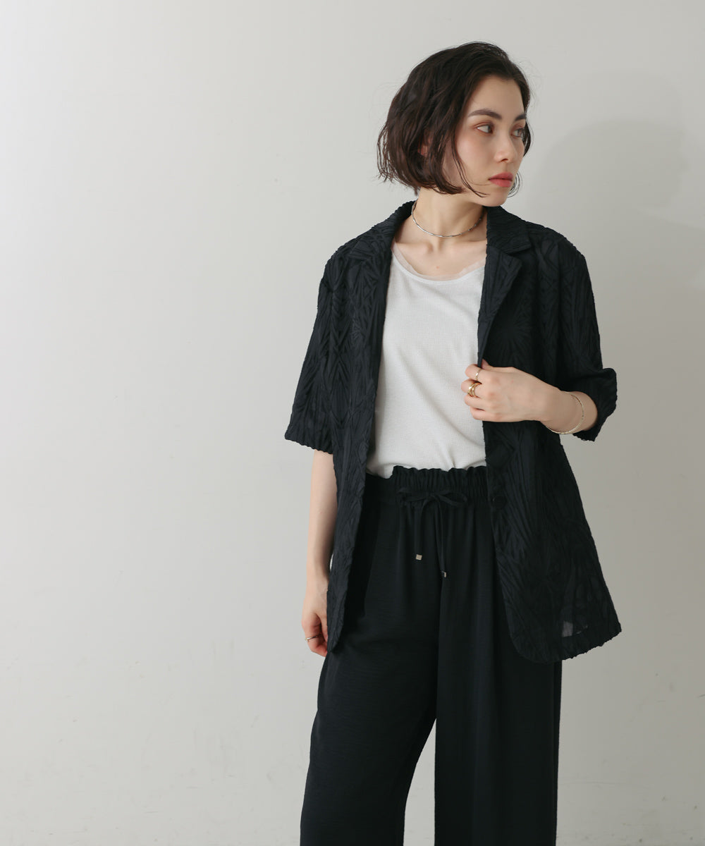 【WEB限定】シアーレース五分袖ジャケット