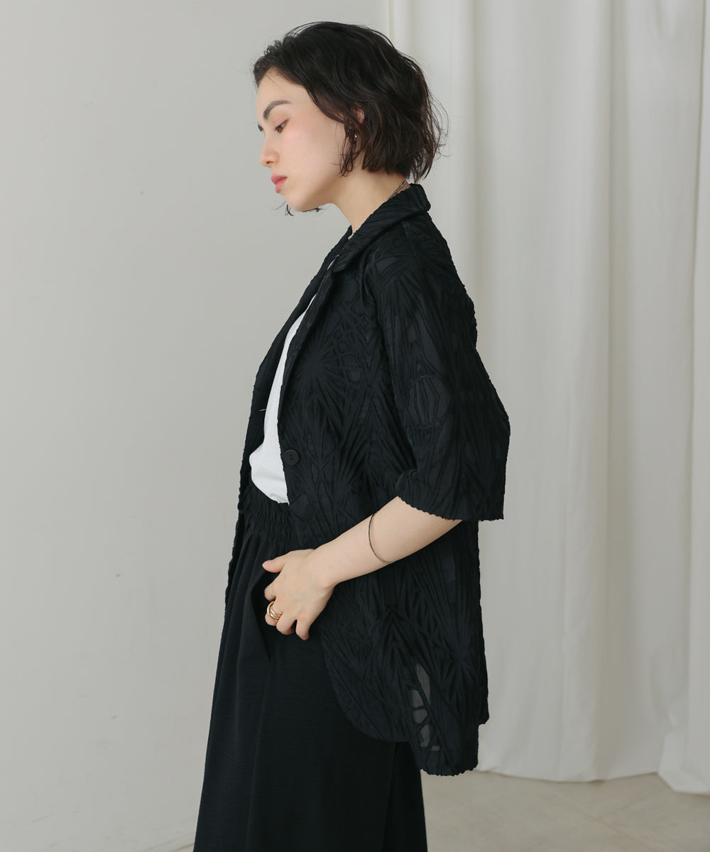 【WEB限定】シアーレース五分袖ジャケット