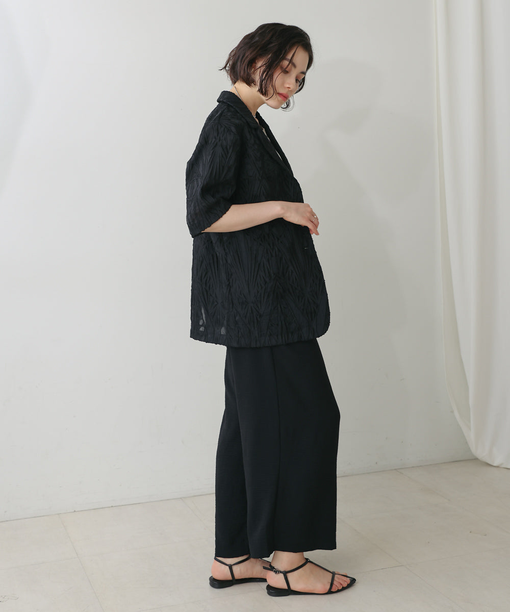 【WEB限定】シアーレース五分袖ジャケット