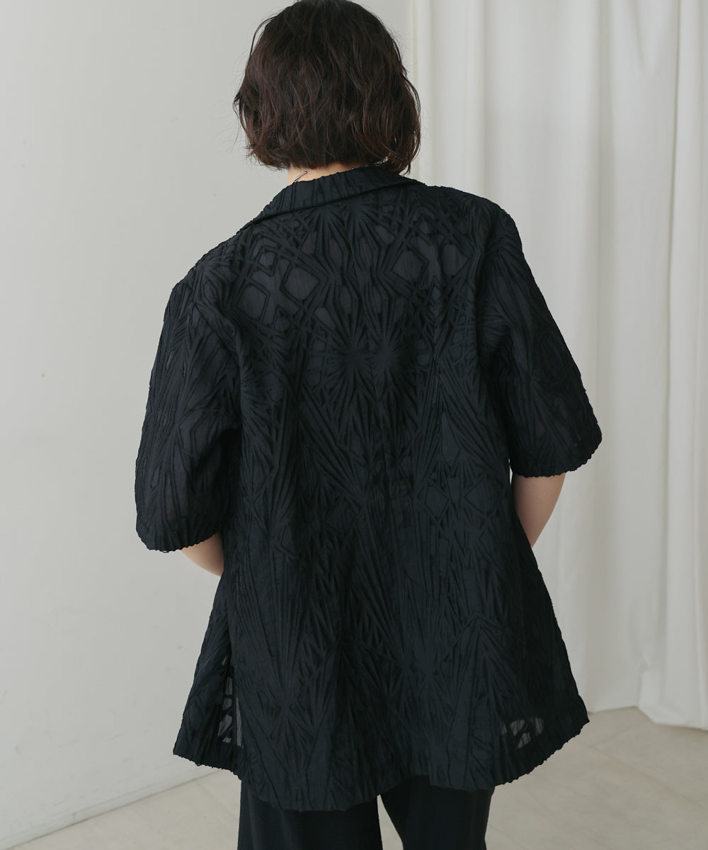 【WEB限定】シアーレース五分袖ジャケット