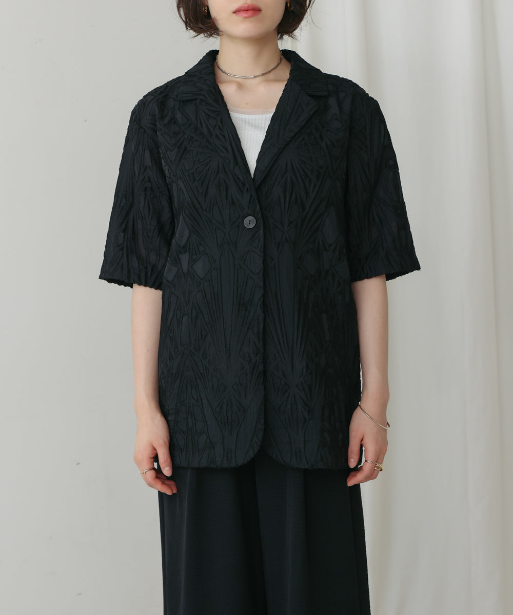 【WEB限定】シアーレース五分袖ジャケット