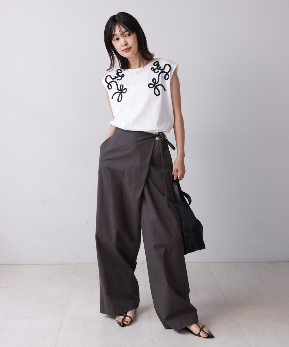 【WEB限定】コード刺しゅうフレンチTシャツ