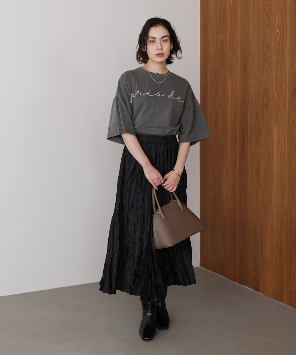 天竺フレアスリーブプリントTee