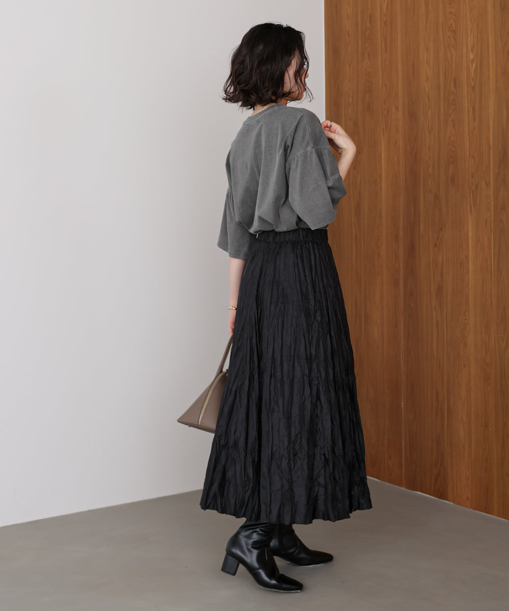 天竺フレアスリーブプリントTee