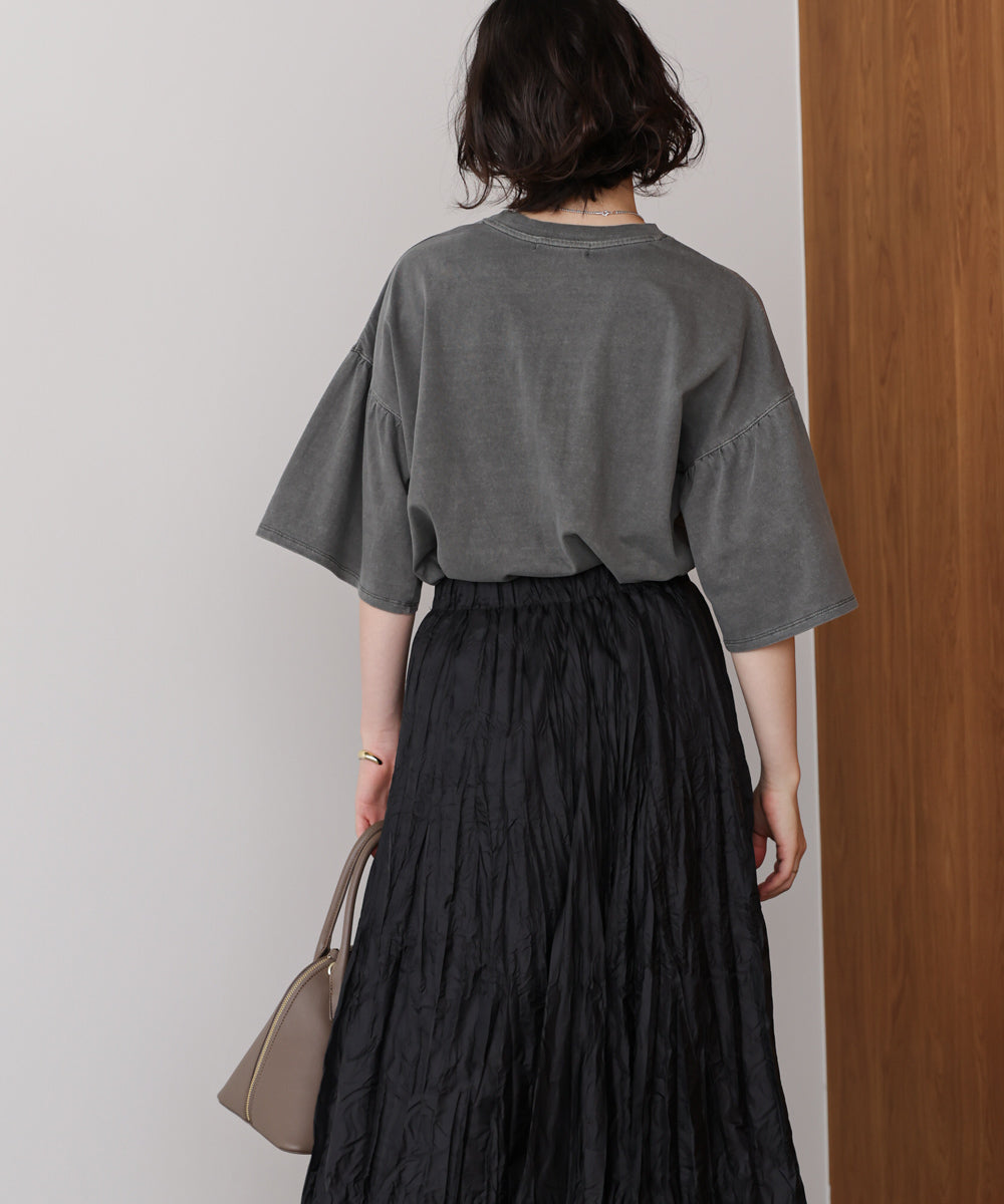 天竺フレアスリーブプリントTee