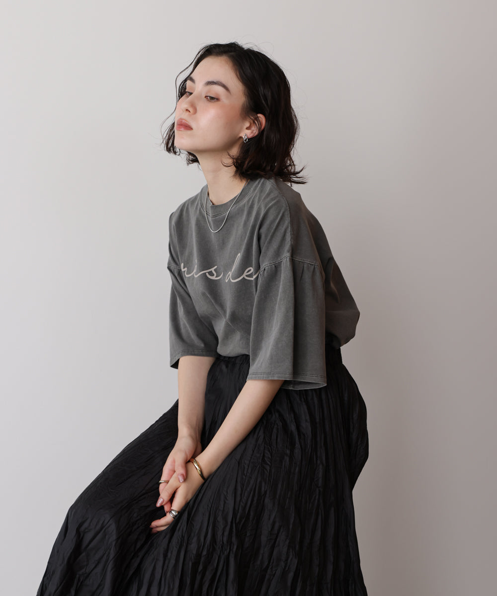 天竺フレアスリーブプリントTee