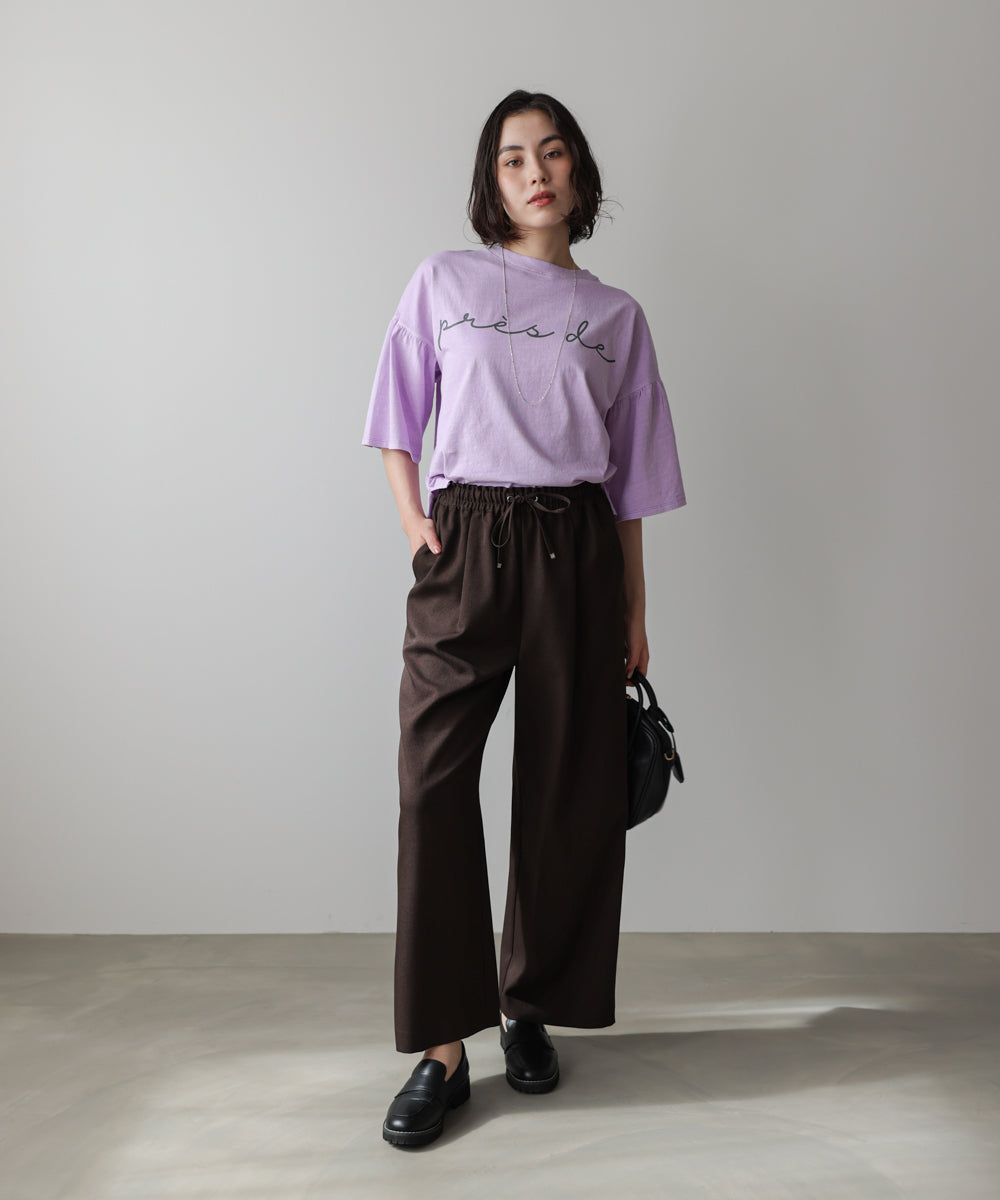 天竺フレアスリーブプリントTee