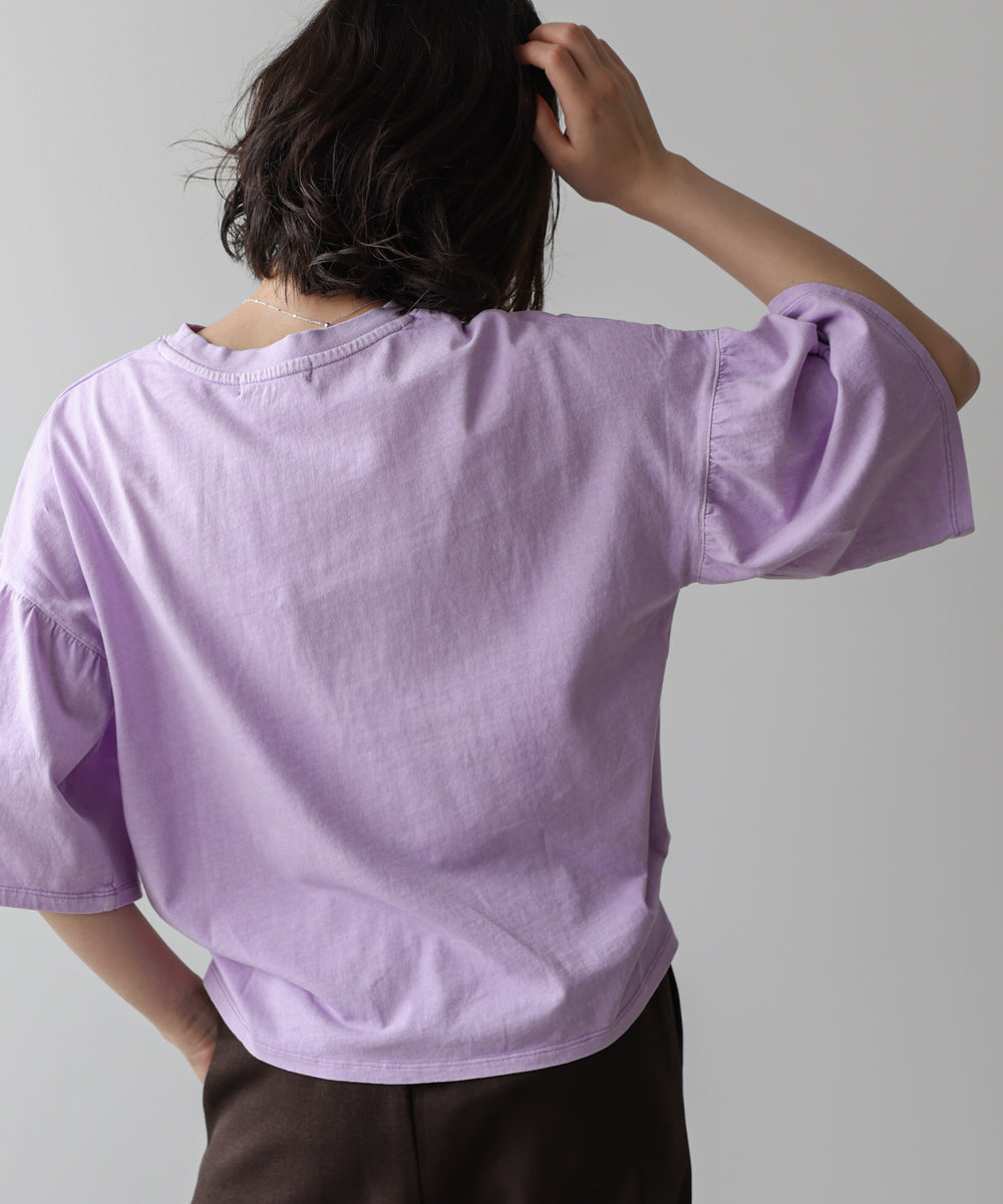 天竺フレアスリーブプリントTee