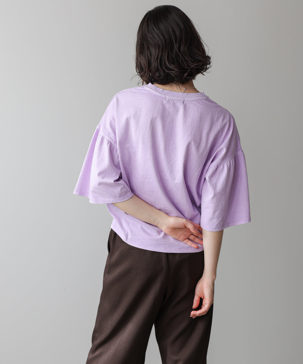天竺フレアスリーブプリントTee