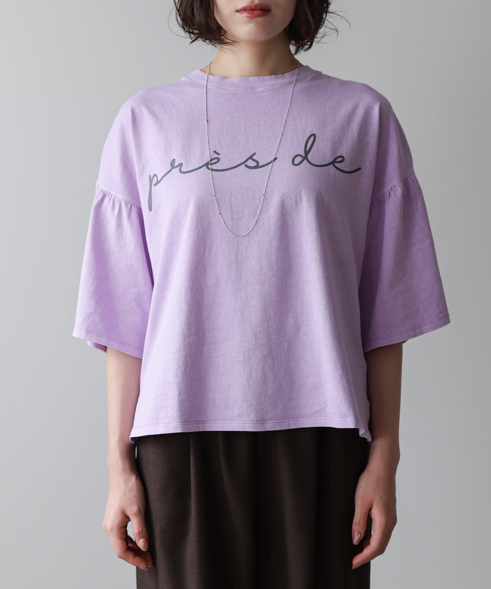 天竺フレアスリーブプリントTee