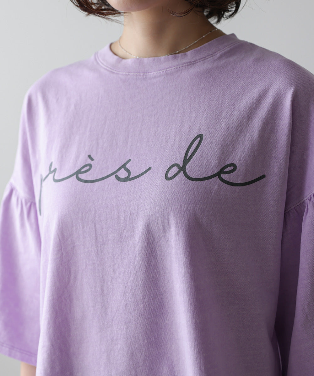 天竺フレアスリーブプリントTee