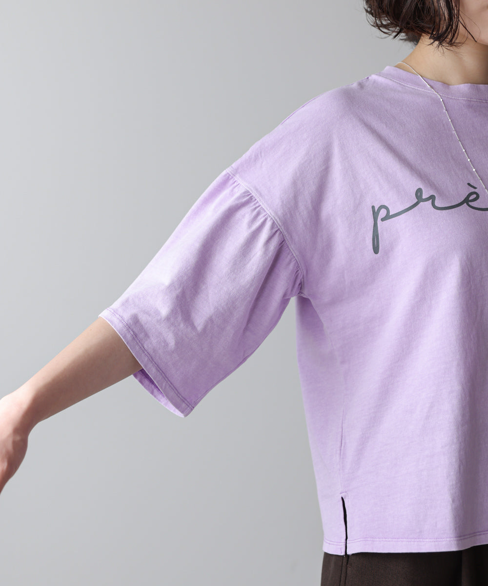 天竺フレアスリーブプリントTee