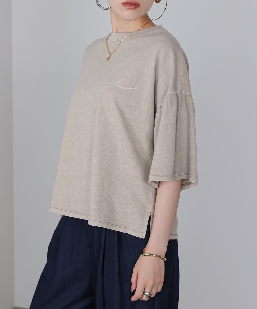 天竺フレアスリーブプリントTee