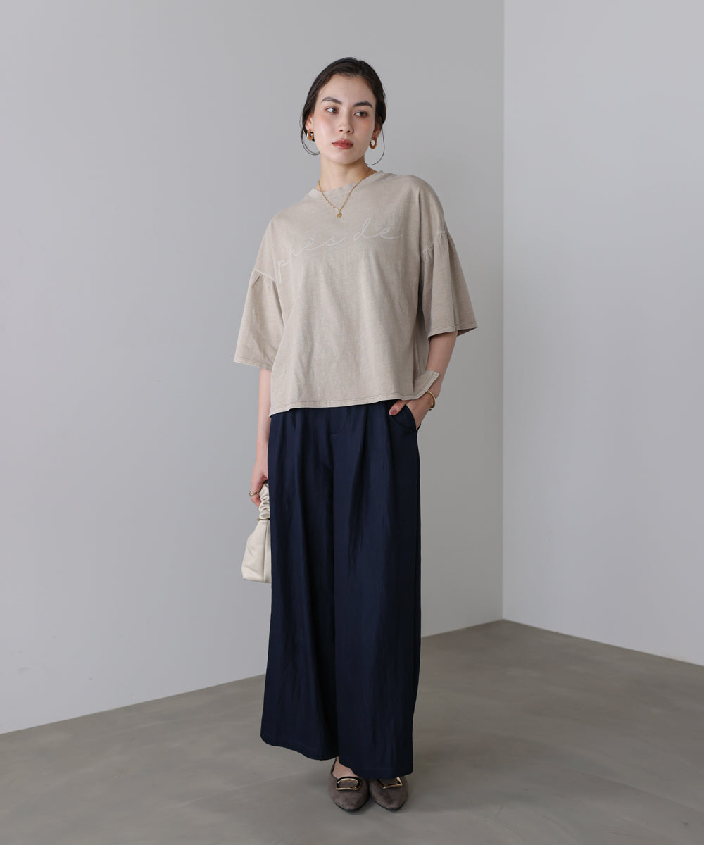 天竺フレアスリーブプリントTee