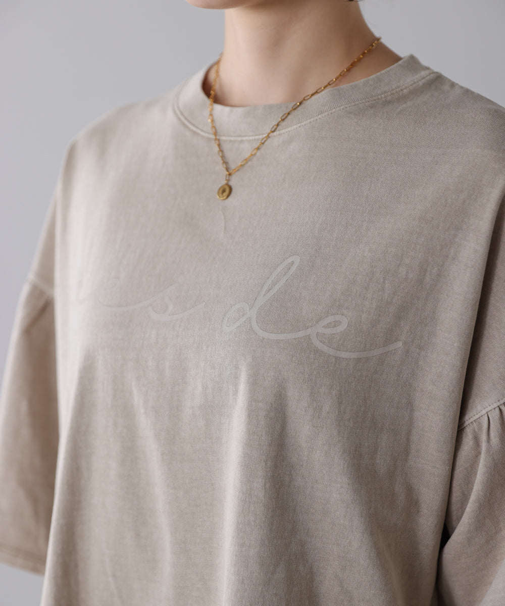 天竺フレアスリーブプリントTee