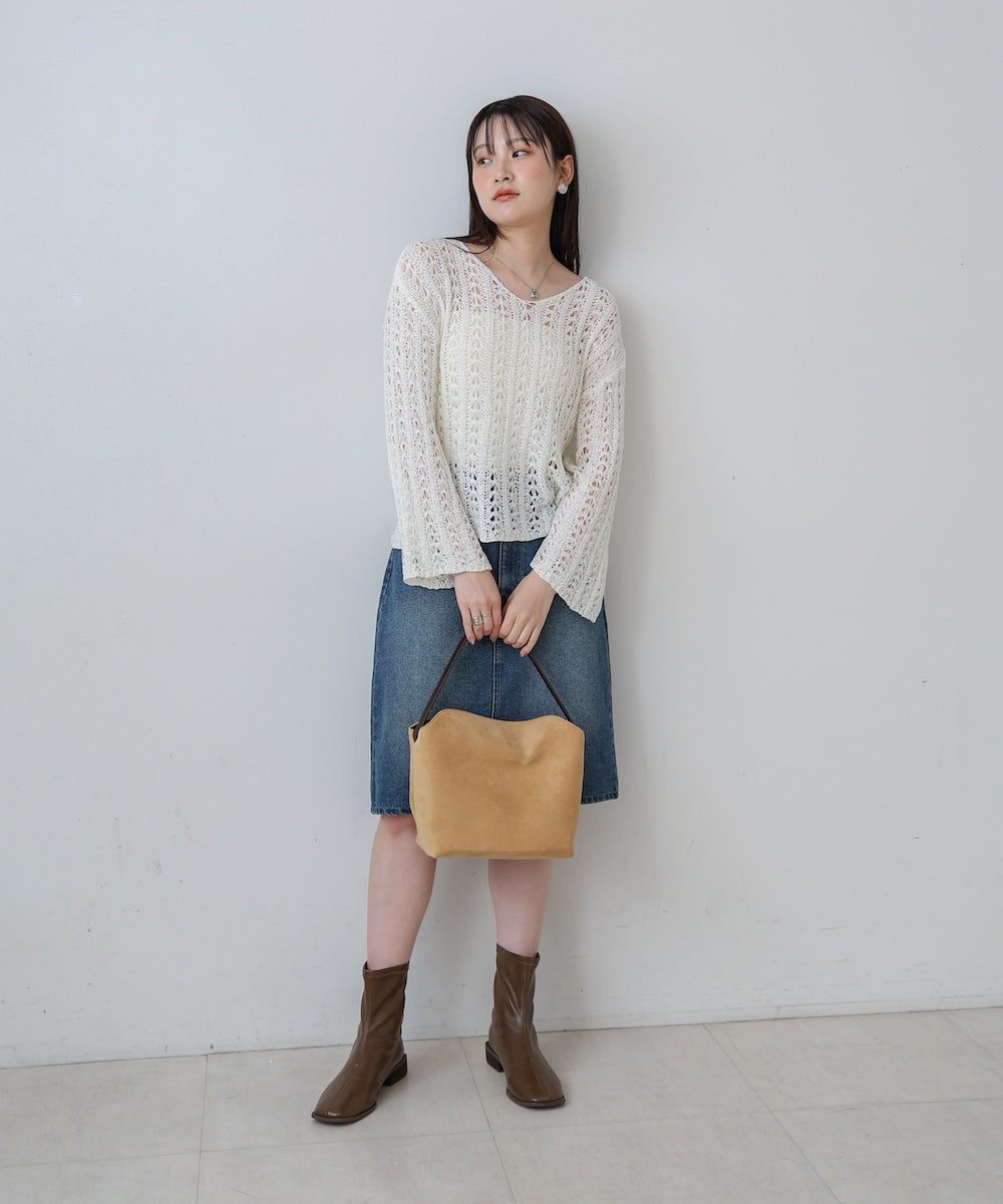 12OZデニムミディスカート