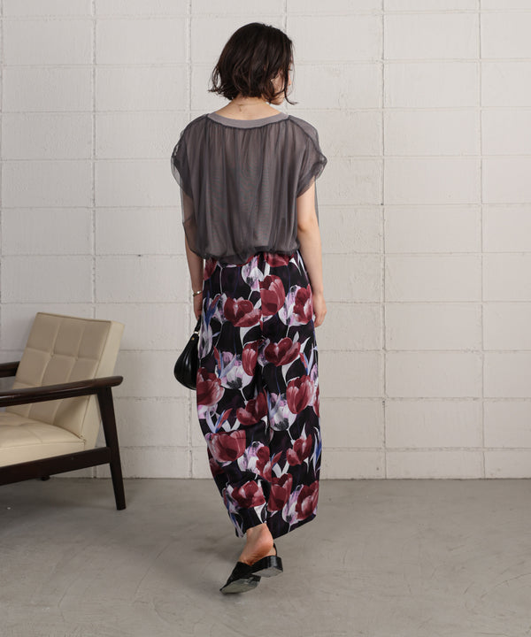 花柄センターシームパンツ